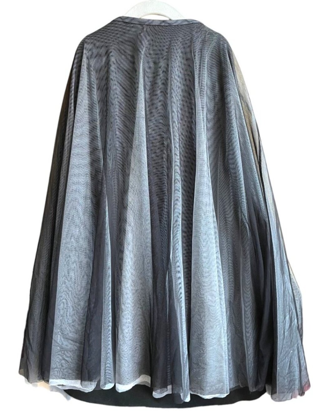 Alexia Admor Size 6 Black Gray A-line Midi Length Tulle Layered Skirt - Picture 6 of 7